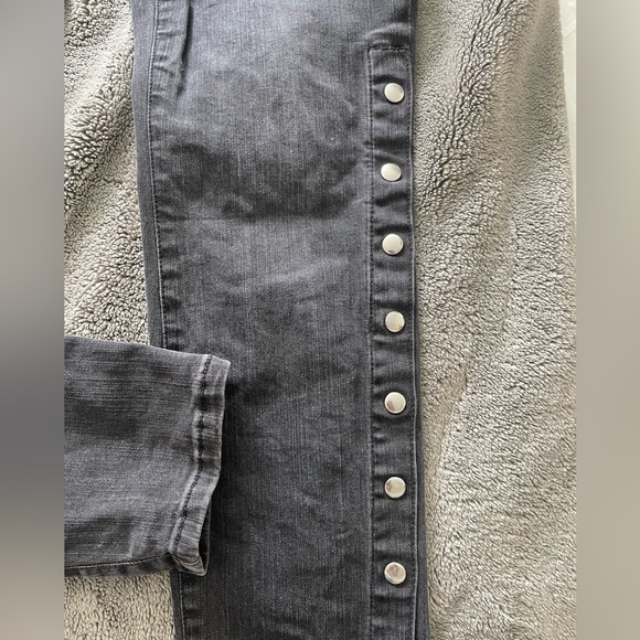 Black Iro Denim jeans with button detailing near the bottom of the pant! - Picture 2 of 4